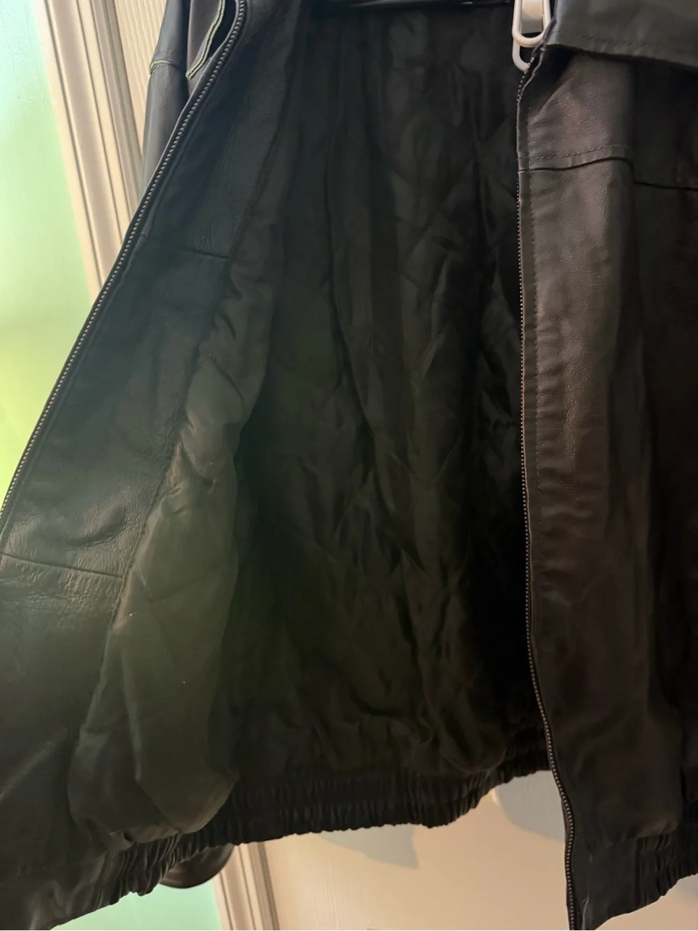 Vintage Black/Brown Men's Leather Bomber Jacket| M
